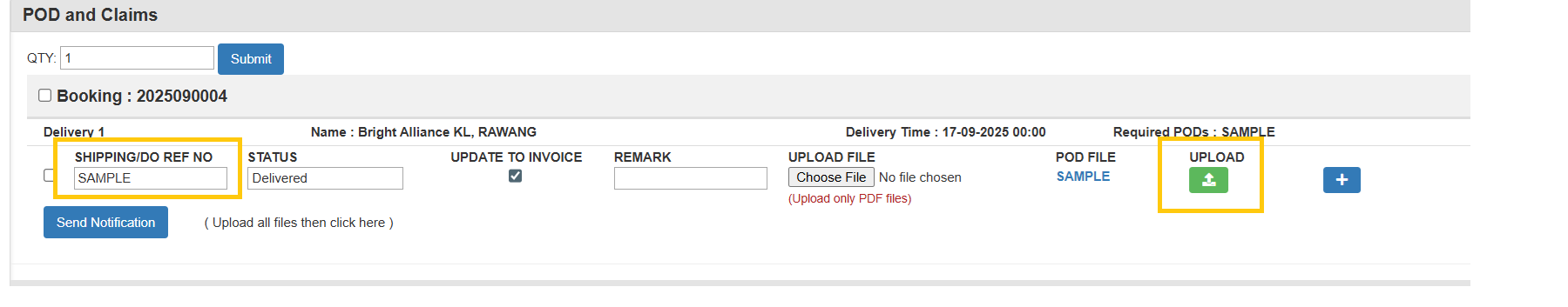 POD Send Mail
