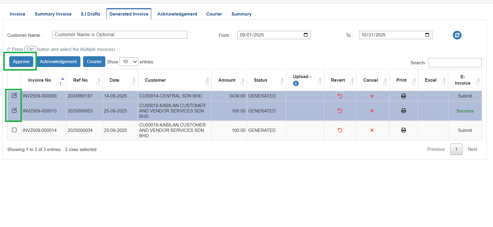Approve Invoice