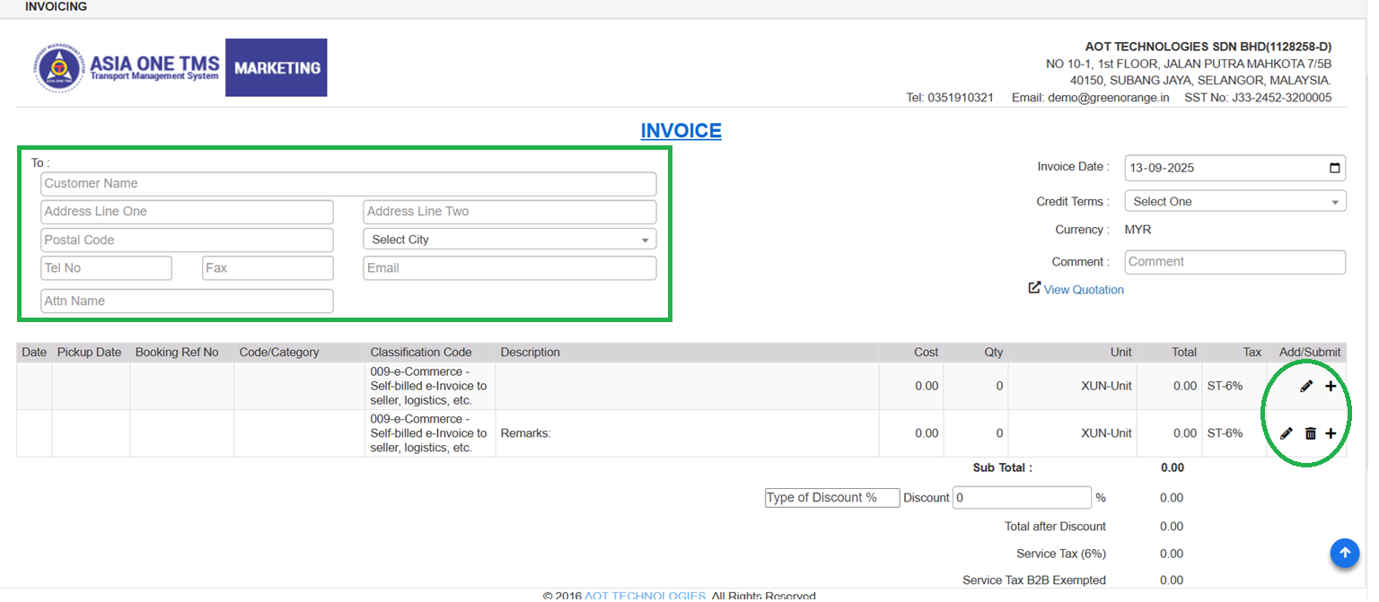 Blank Invoice Form