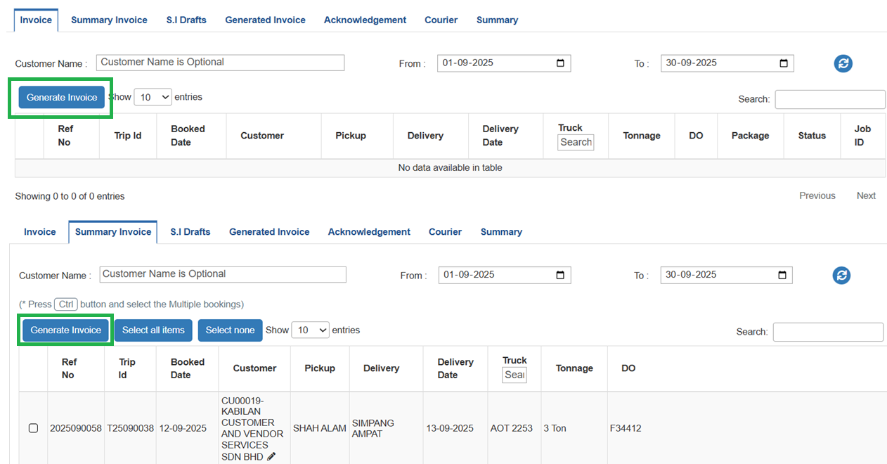 Navigate Blank Invoice