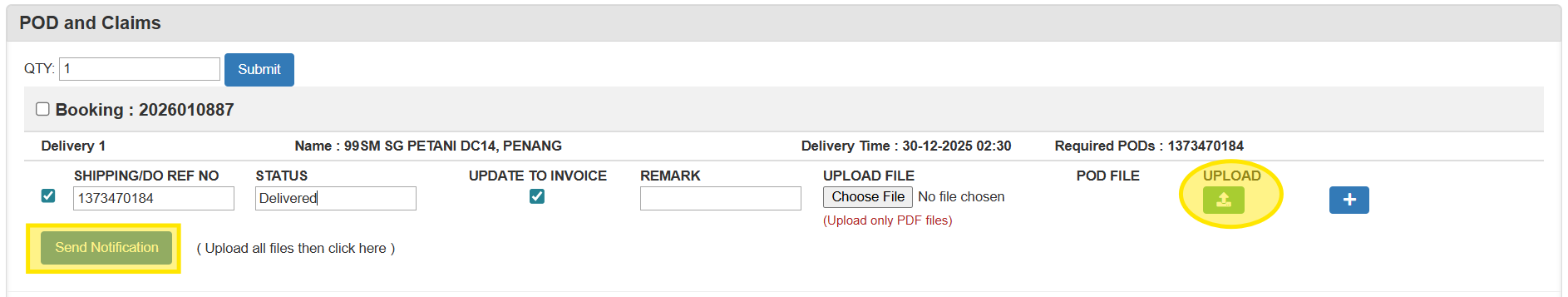 Upload Pod